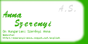 anna szerenyi business card