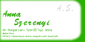 anna szerenyi business card